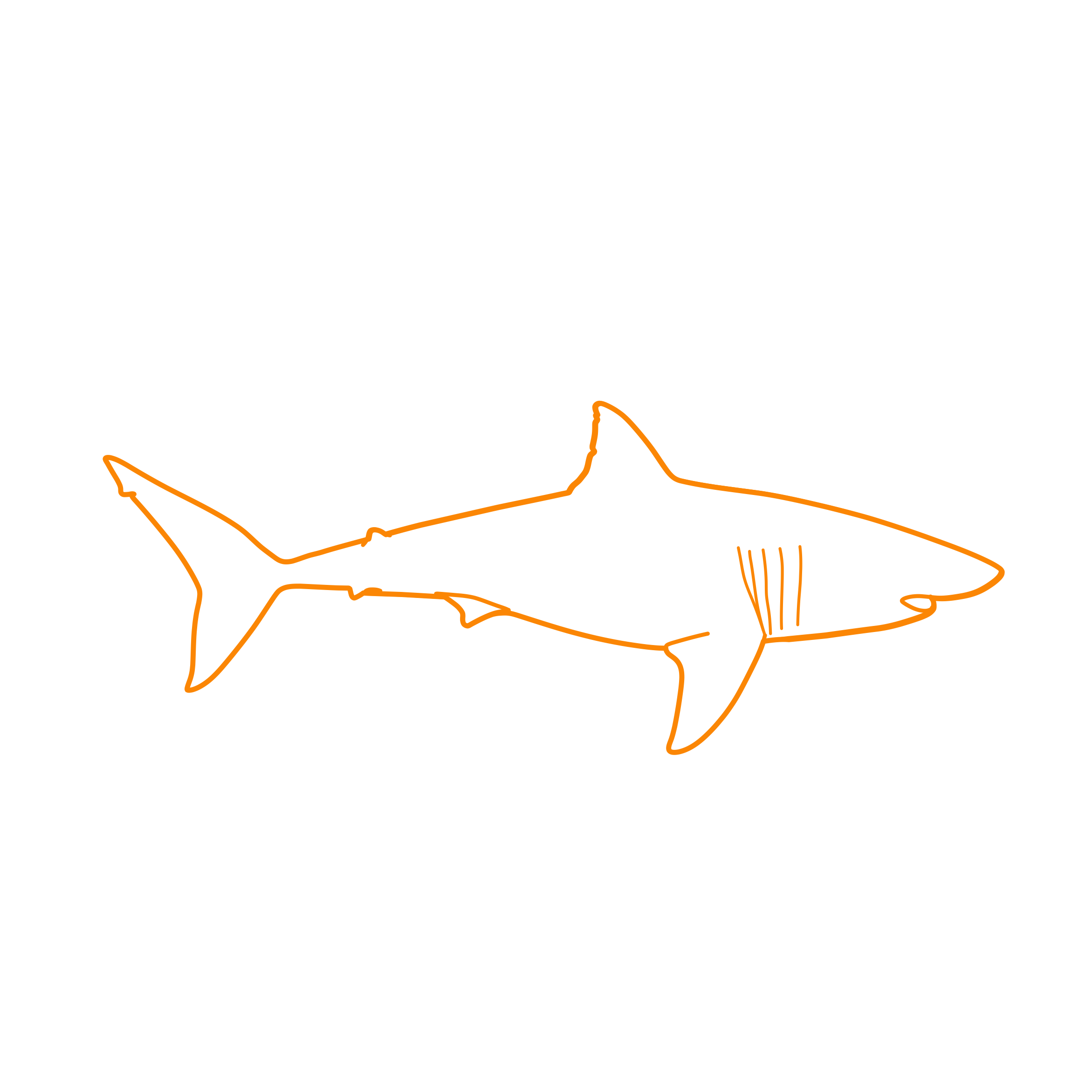 Animals Sharks Svg Line Art Free Vectors